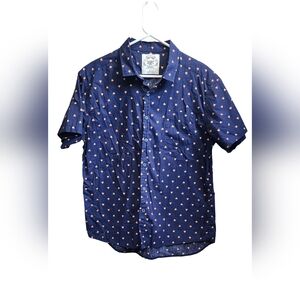 Mens Short sleeve button down, bear print shirt, size Large